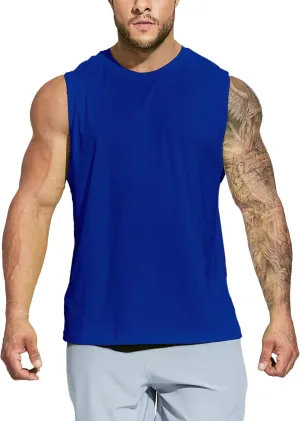 MIER Men's Workout Tank Tops UPF 50  Swim Shirts Quick Dry Running Sleeveless UV Protection Muscle Tees