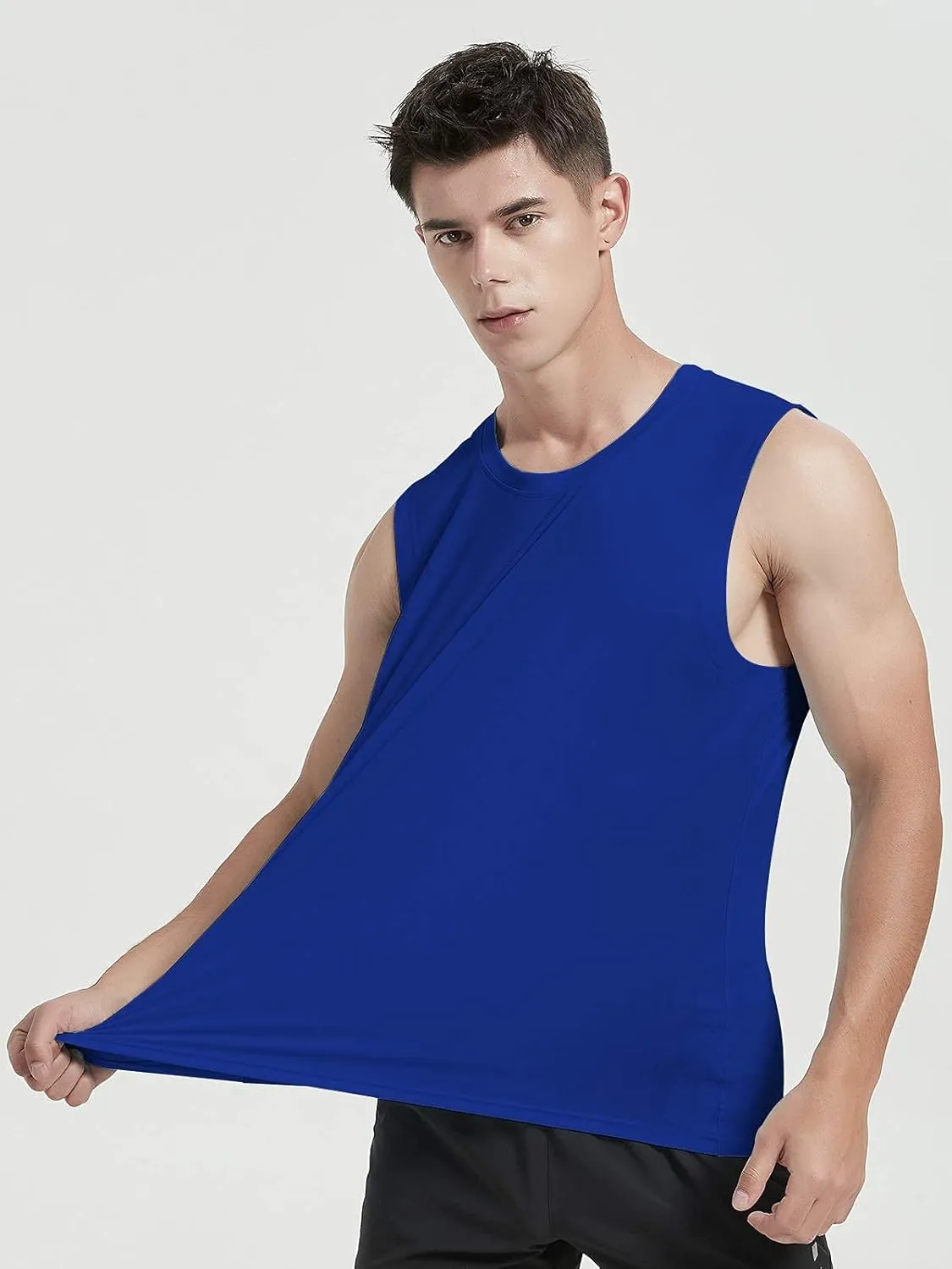 MIER Men's Workout Tank Tops UPF 50  Swim Shirts Quick Dry Running Sleeveless UV Protection Muscle Tees