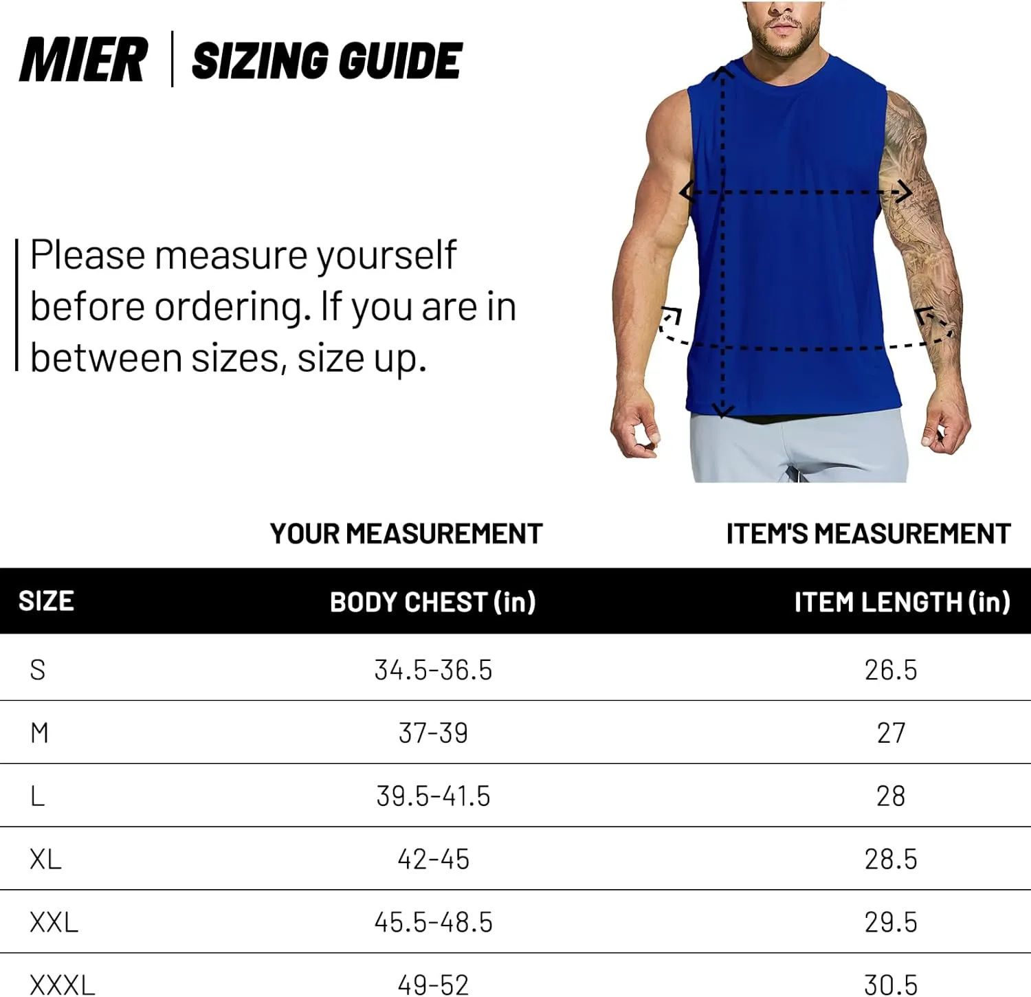 MIER Men's Workout Tank Tops UPF 50  Swim Shirts Quick Dry Running Sleeveless UV Protection Muscle Tees