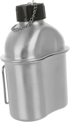Mikikit 1 Set Aluminum Water Bottle Kettle 0.98l Camping Water Jug Canteen Cup Compact for Travel Outdoor Use
