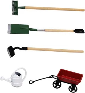 Milisten 4 Sets Miniature Gardening Tool Kit for Dollhouse Decor Fairy Garden Accessory for Micro Landscape DIY Projects and Mini House Scenes