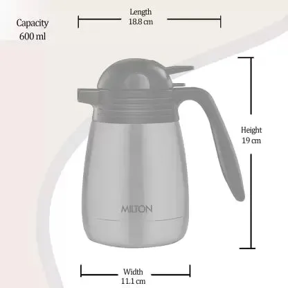 Milton Classic 600 Thermosteel 24 Hours Hot or Cold Carafe, 600 ml, Silver