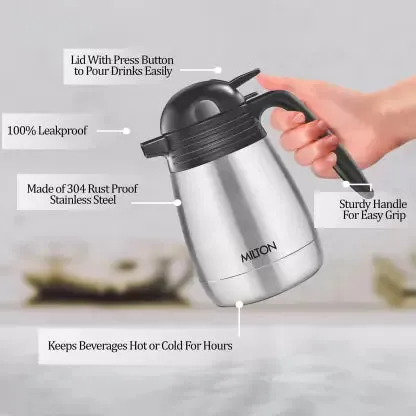 Milton Classic 600 Thermosteel 24 Hours Hot or Cold Carafe, 600 ml, Silver