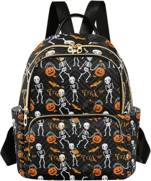 Mini Backpack for Women Skeleton Groove Mini Backpack Purse Lightweight Small Daypack, 8.5L