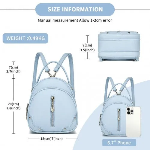 Miss Lulu Convertible Mini Backpack for Women - PU Leather 3-in-1 Small Handbag, Crossbody Bag & Shoulder Backpack