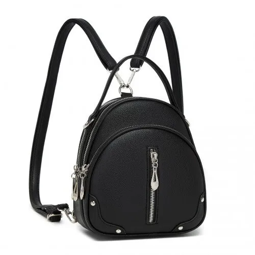 Miss Lulu Convertible Mini Backpack for Women - PU Leather 3-in-1 Small Handbag, Crossbody Bag & Shoulder Backpack