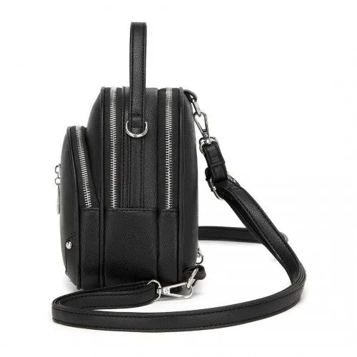Miss Lulu Convertible Mini Backpack for Women - PU Leather 3-in-1 Small Handbag, Crossbody Bag & Shoulder Backpack