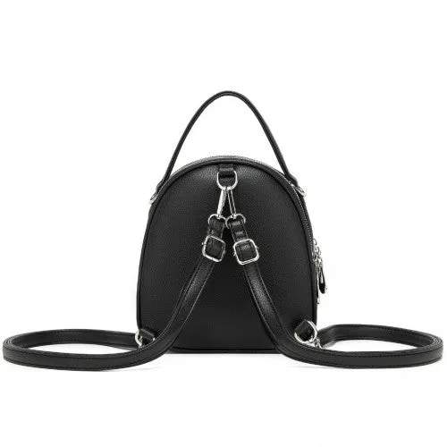 Miss Lulu Convertible Mini Backpack for Women - PU Leather 3-in-1 Small Handbag, Crossbody Bag & Shoulder Backpack