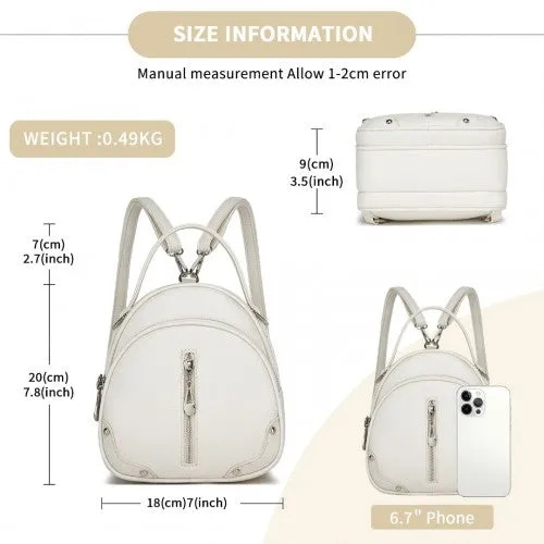 Miss Lulu Convertible Mini Backpack for Women - PU Leather 3-in-1 Small Handbag, Crossbody Bag & Shoulder Backpack