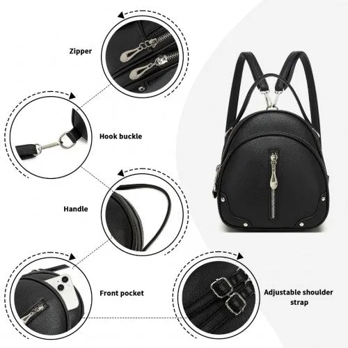 Miss Lulu Convertible Mini Backpack for Women - PU Leather 3-in-1 Small Handbag, Crossbody Bag & Shoulder Backpack
