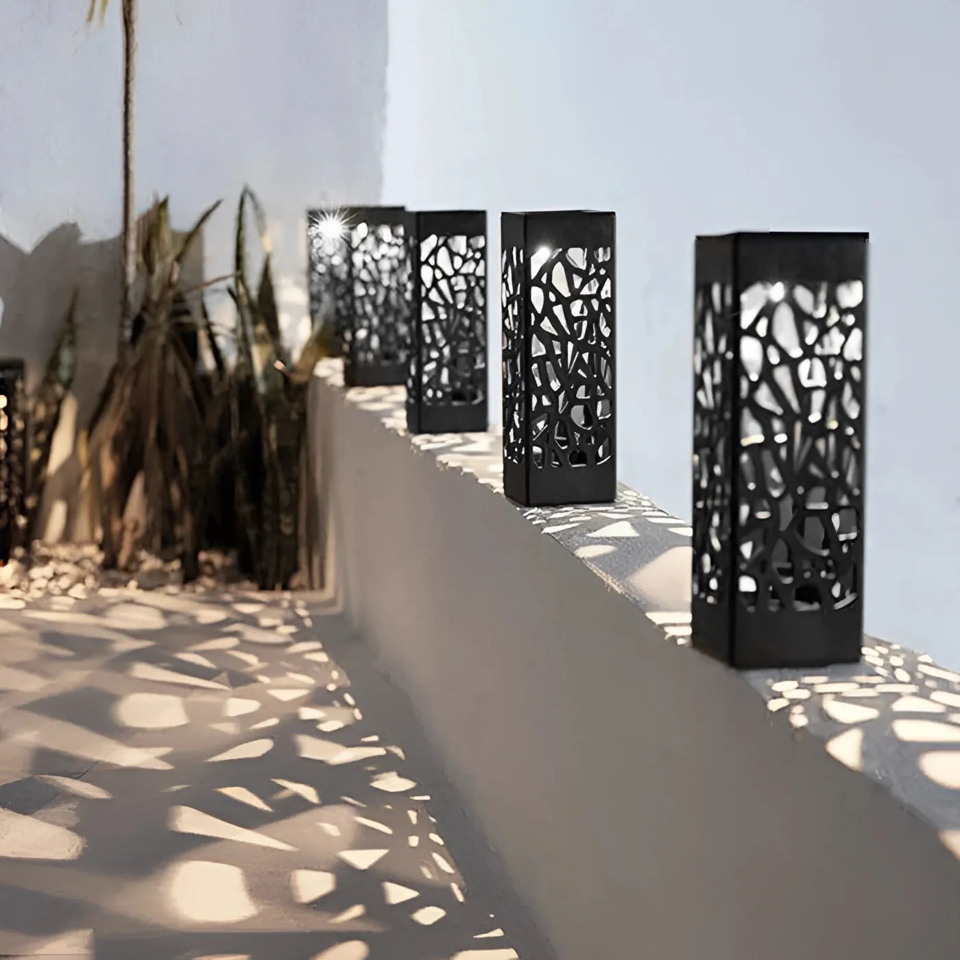 Modern Metal LED Lanterns - Decorative Outdoor Garden Lighting