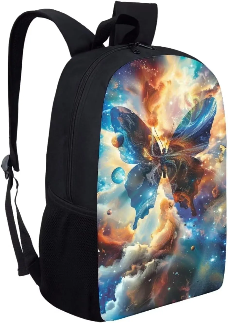 Modysero 17 Inch Funny Backpack for Girls Boys Butterfly School Bags with Smooth Zipper Large Capacity Lightweight Student Bookbag with Pockets