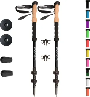 Montem Ultra Strong Trekking, Walking, and Hiking Poles - One Pair (2 Poles) - Collapsible, Lightweight, Quick Locking, Weather-Resistant and Ultra Durable