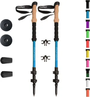 Montem Ultra Strong Trekking, Walking, and Hiking Poles - One Pair (2 Poles) - Collapsible, Lightweight, Quick Locking, Weather-Resistant and Ultra Durable