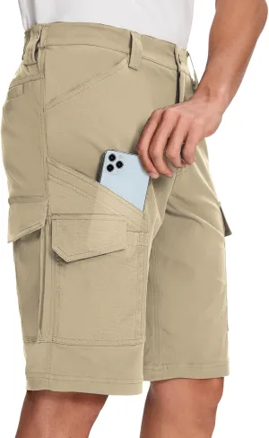 Moosehill Mens-Hiking-Shorts Cargo Lightweight Water Resistant Quick Dry Big & Tall with 8 Pockets for Tactical Work