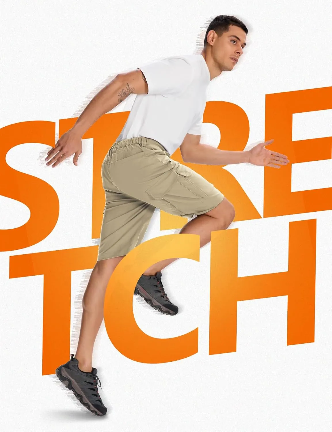 Moosehill Mens-Hiking-Shorts Cargo Lightweight Water Resistant Quick Dry Big & Tall with 8 Pockets for Tactical Work