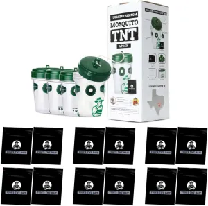 Mosquito TNT 2.0 Natural Mosquito 12 Bait Bags, Outdoor Insect Control, Easy Setup, Family & Pet Friendly, Ideal for Backyards, Camping, Gardens, BBQs, Picnics & More