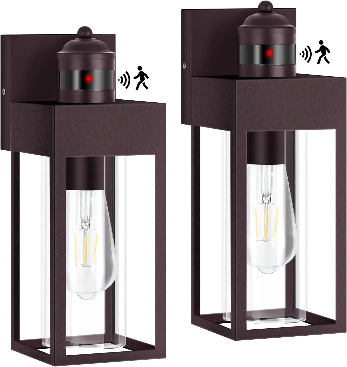 Motion Sensor Outdoor Wall Lanterns, Dusk to Dawn Sconce Exterior Light Fixture, 3 Lighting Modes Porch Lights, Waterproof Outside Wall Sconces for House Garage Patio