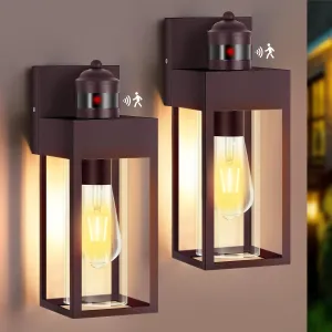 Motion Sensor Outdoor Wall Lanterns, Dusk to Dawn Sconce Exterior Light Fixture, 3 Lighting Modes Porch Lights, Waterproof Outside Wall Sconces for House Garage Patio