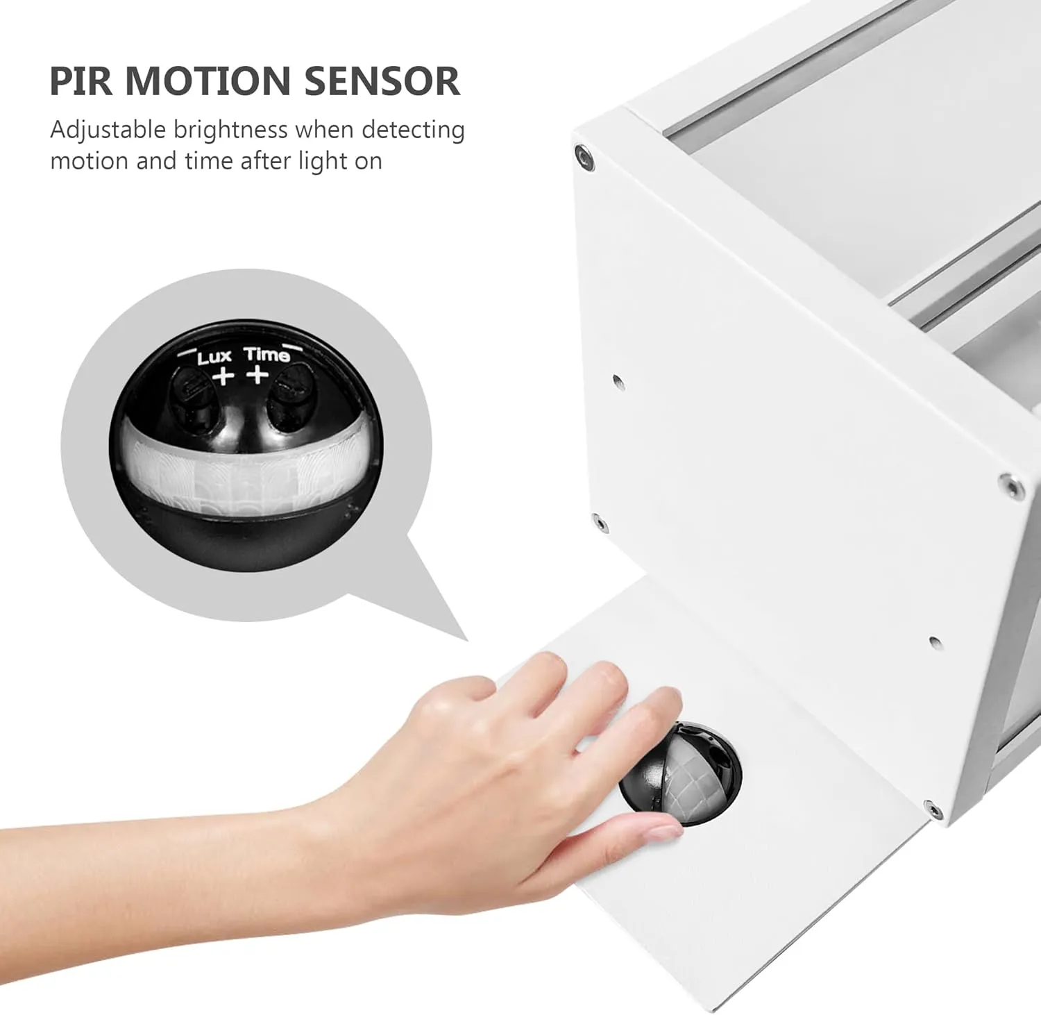 Motion Sensor Outdoor Wall Sconce Light White Exterior IP54 Waterproof Modern Wall Light Fixture Kit LED Wall Mount Lamp Lantern Light for Porch Entryway 13W 750Lm 3000K