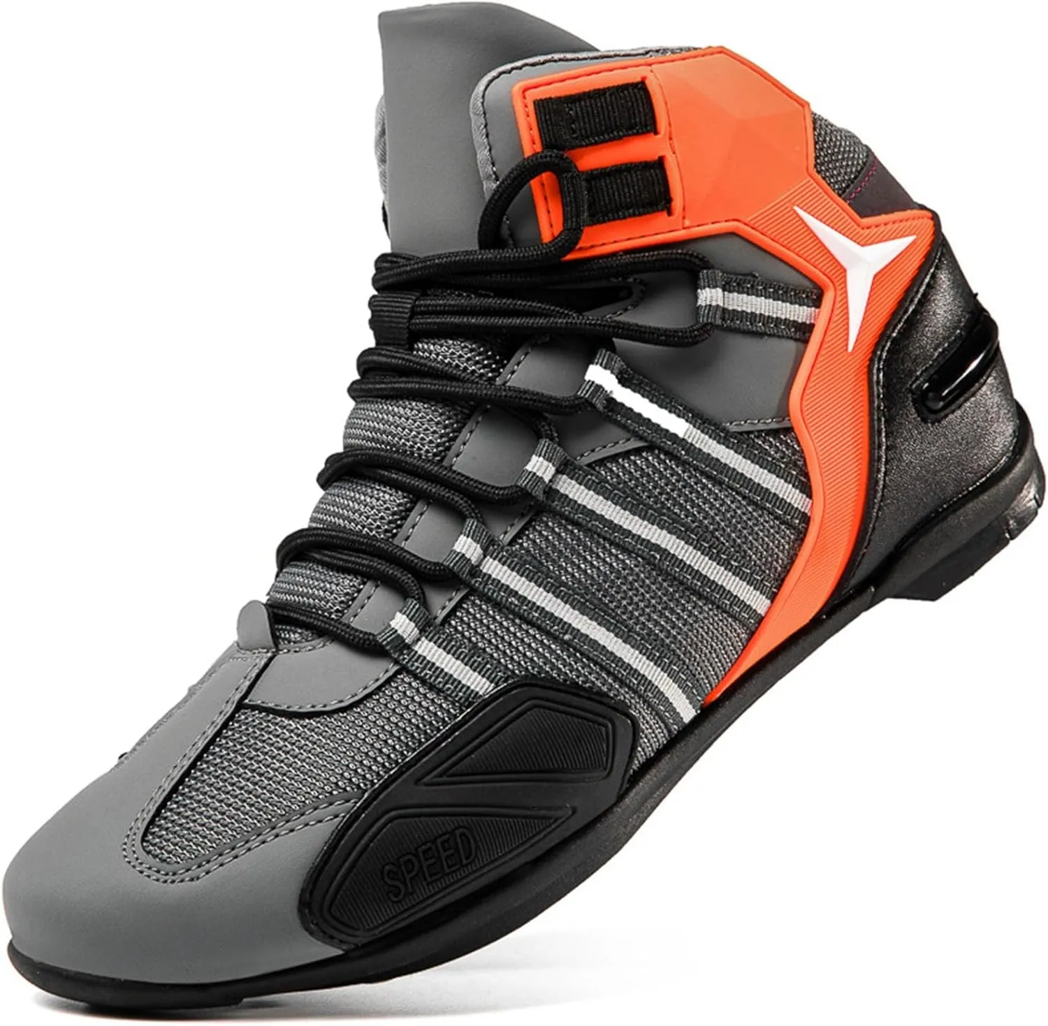 Motorcycle Boots Men Gear Pad, Trekking, Motorcycle Shoe Casual, Microfiber Leather Lightweight