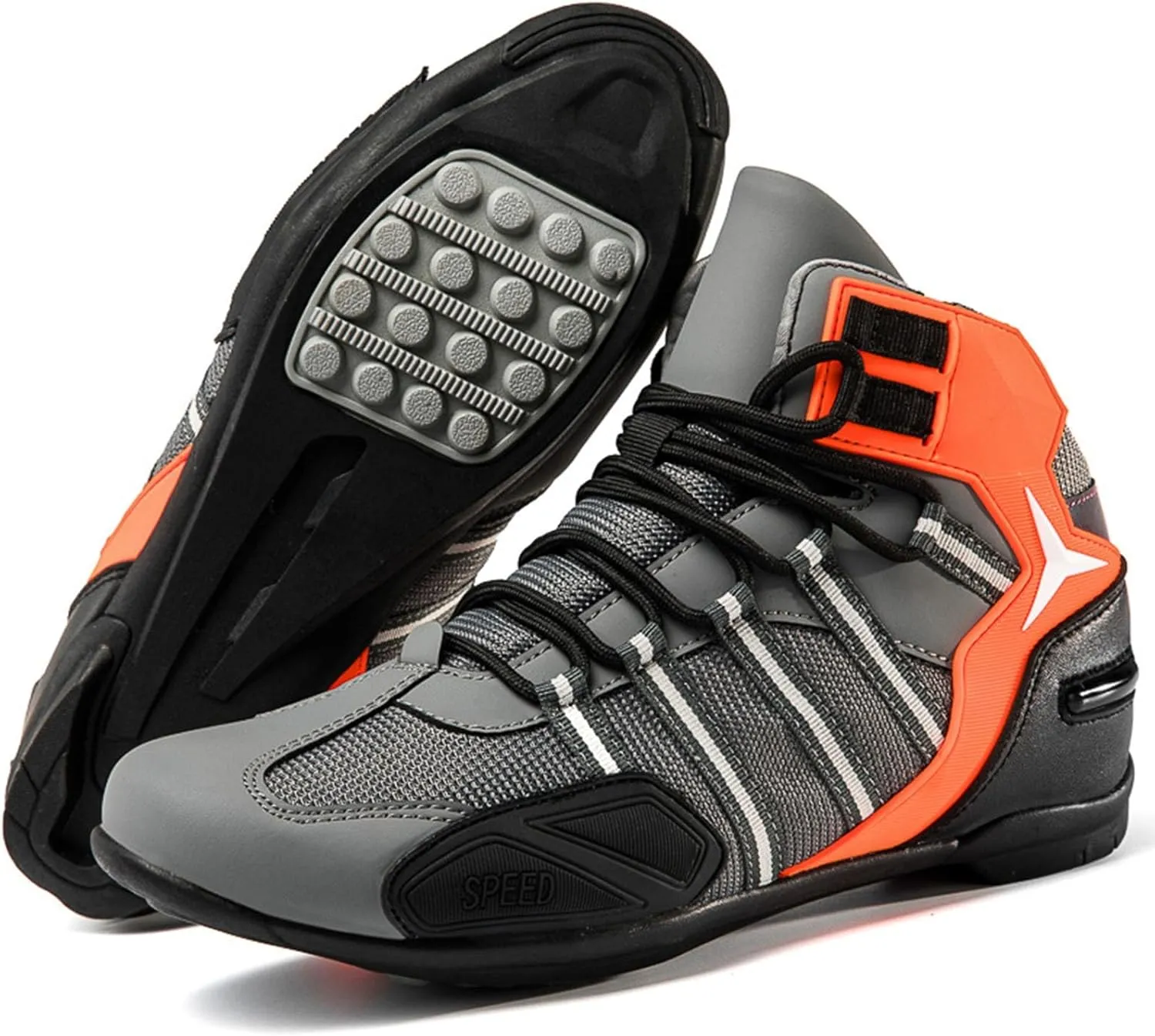 Motorcycle Boots Men Gear Pad, Trekking, Motorcycle Shoe Casual, Microfiber Leather Lightweight
