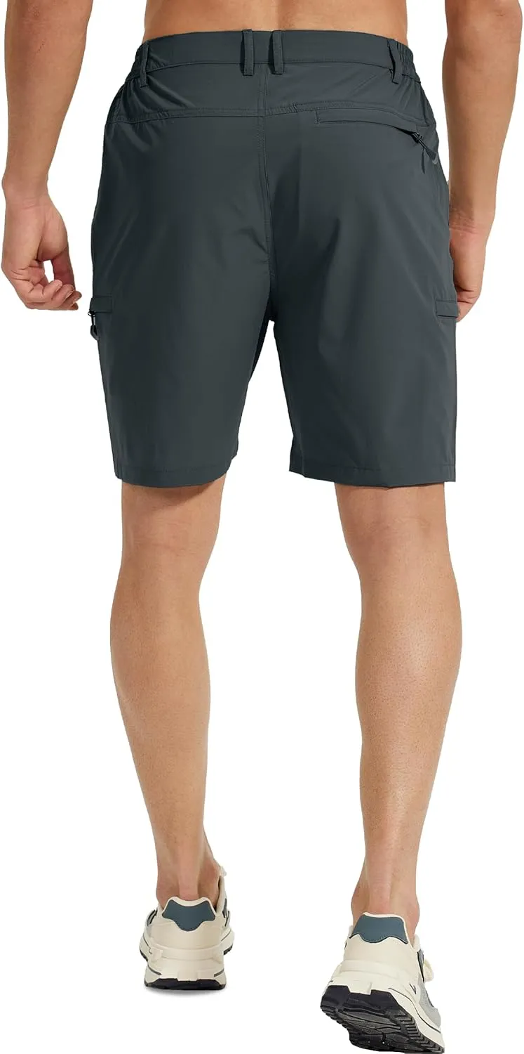 MOURCE Men's Hiking Shorts 9" - Lightweight Quick Dry Cargo Shorts for Men with 5 Pockets for Summer Golf Travel & Camping