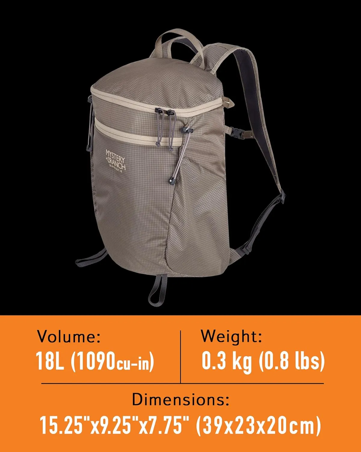 Mystery Ranch In and Out Packable Backpack - Lightweight Foldable Pack, White, 18L