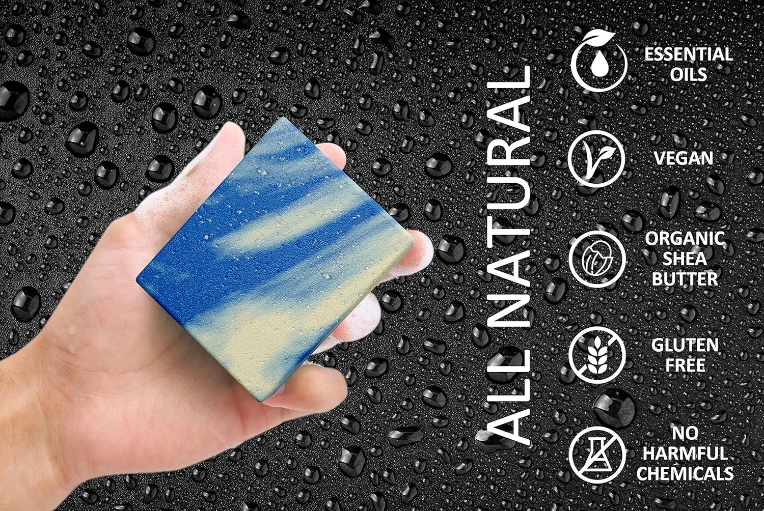 NATURAL AMERICAN Mens Organic Bar Soap, Masculine Scents, 100% Natural Soap for Men - Essential Oils, Organic Shea Butter Natural Body Soap, Natural Bar Soap for Men - SOLDIER Body Soap 5 oz (6pk)