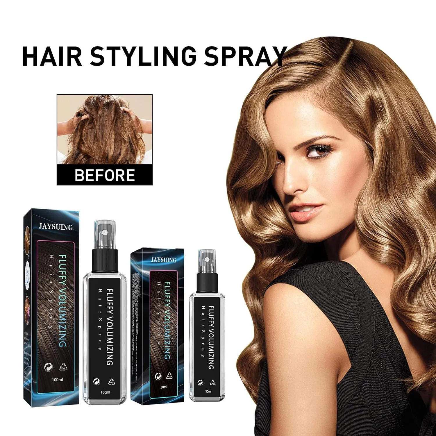 Natural Plant Protein Hair Thickening Spray, Fluffy Volumizing Hair Spray for Women Men (5pcs)