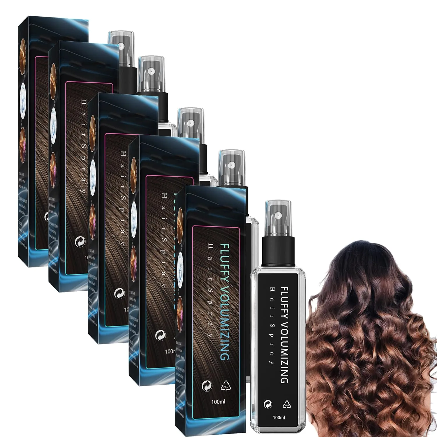 Natural Plant Protein Hair Thickening Spray, Fluffy Volumizing Hair Spray for Women Men (5pcs)