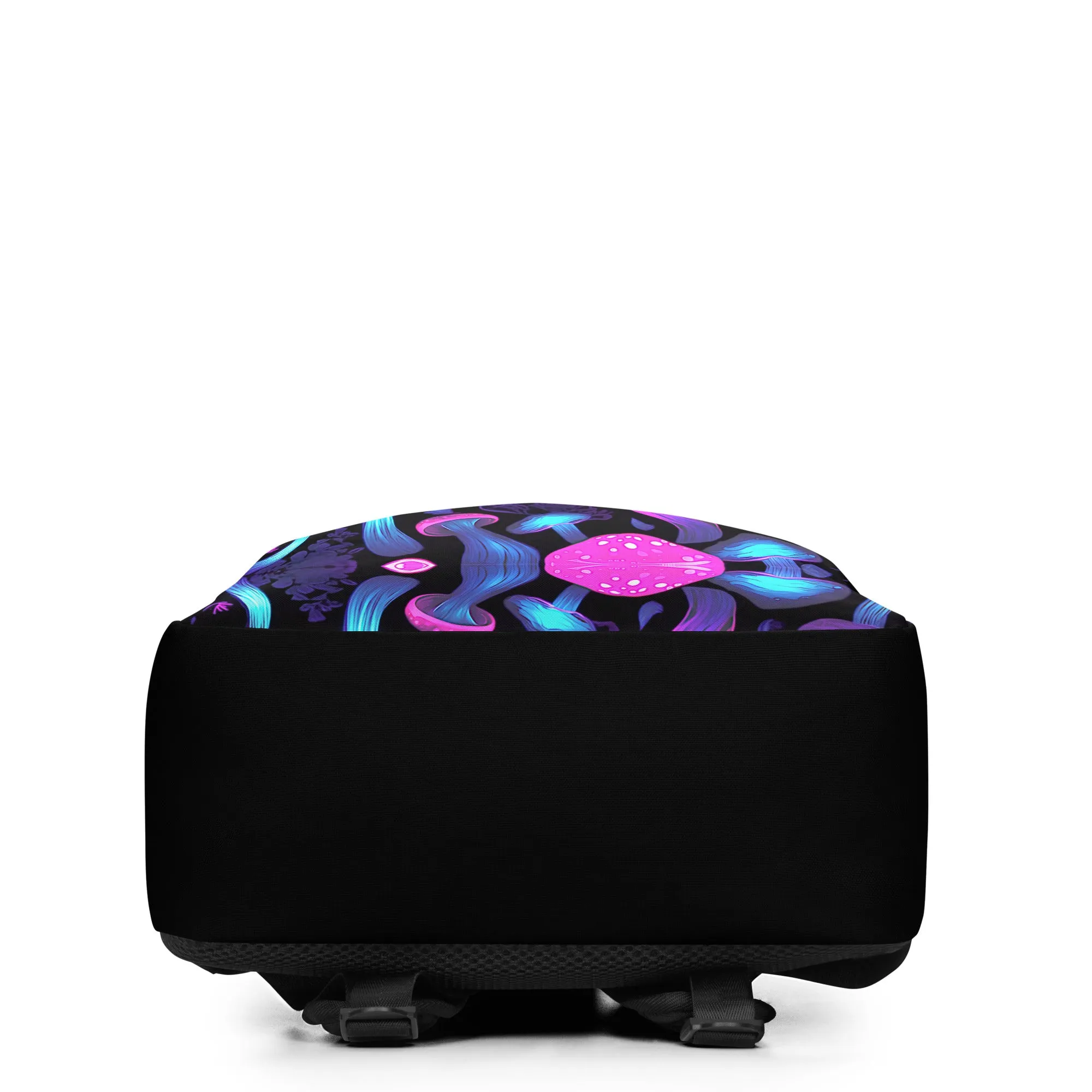 Neon Pink & Blue Mushrooms Minimalist Backpack