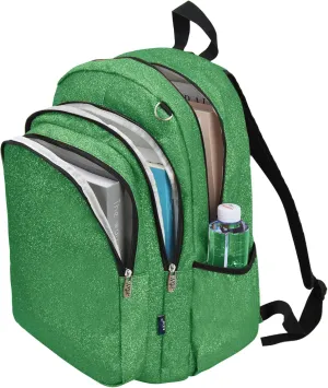 NGIL Glitter Performance Large Canvas Sports Backpack, Dance Backpack, Gymnastics, Cheerleader Essential Backpacks (Glitter-Green)