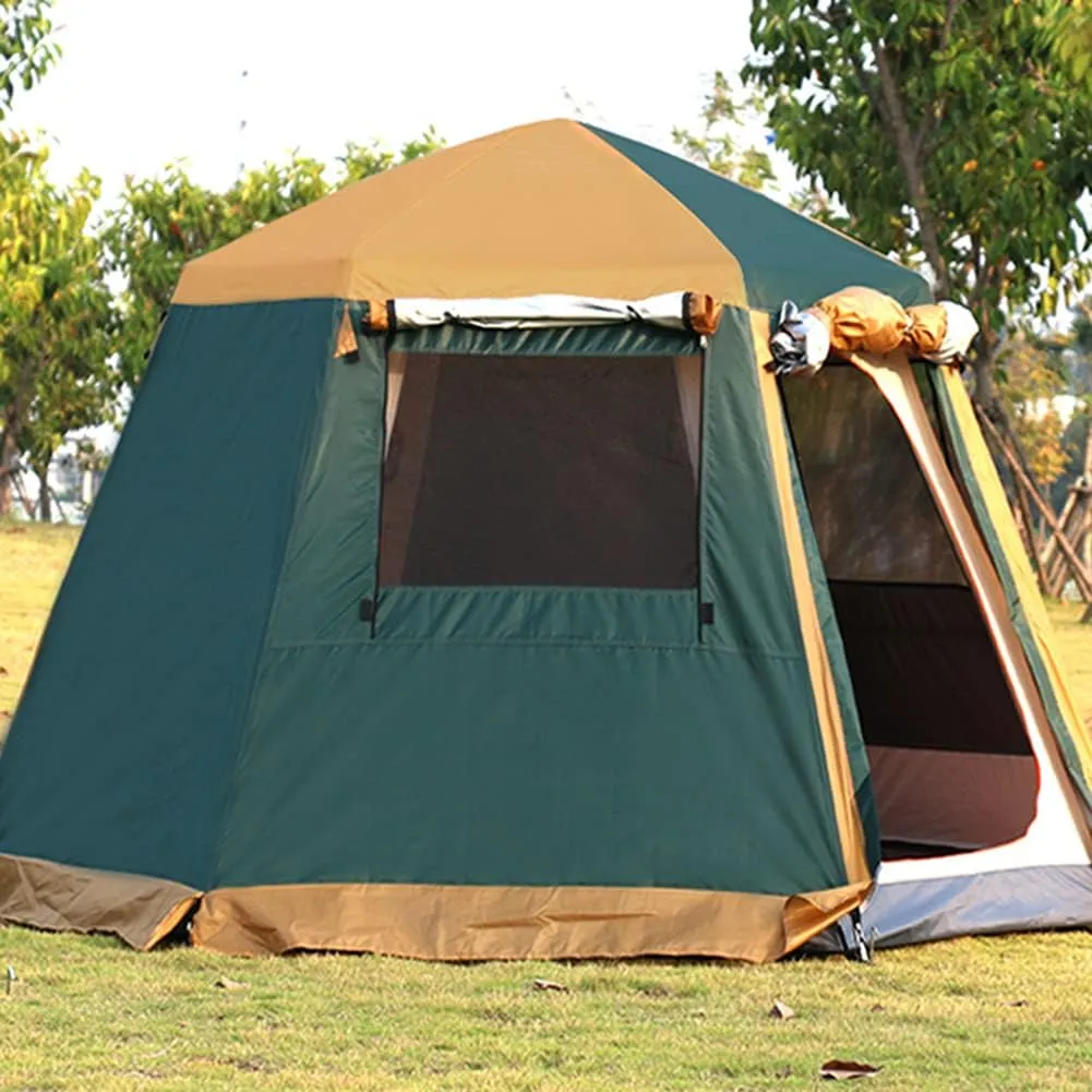 NIEH Family Camping Tent Double Layer Automatic Opening Hydraulic Tent Dome Tent with Porch for Climbing Fishing Festivals Garden