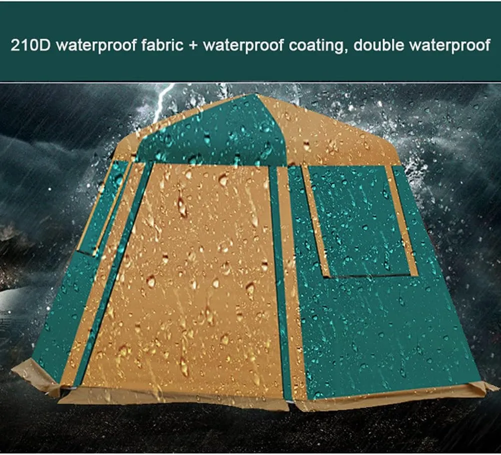 NIEH Family Camping Tent Double Layer Automatic Opening Hydraulic Tent Dome Tent with Porch for Climbing Fishing Festivals Garden
