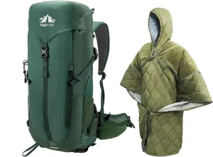 Night Cat Internal-frame Hiking Backpack with 4 in 1 Wearable Sleeping Bag