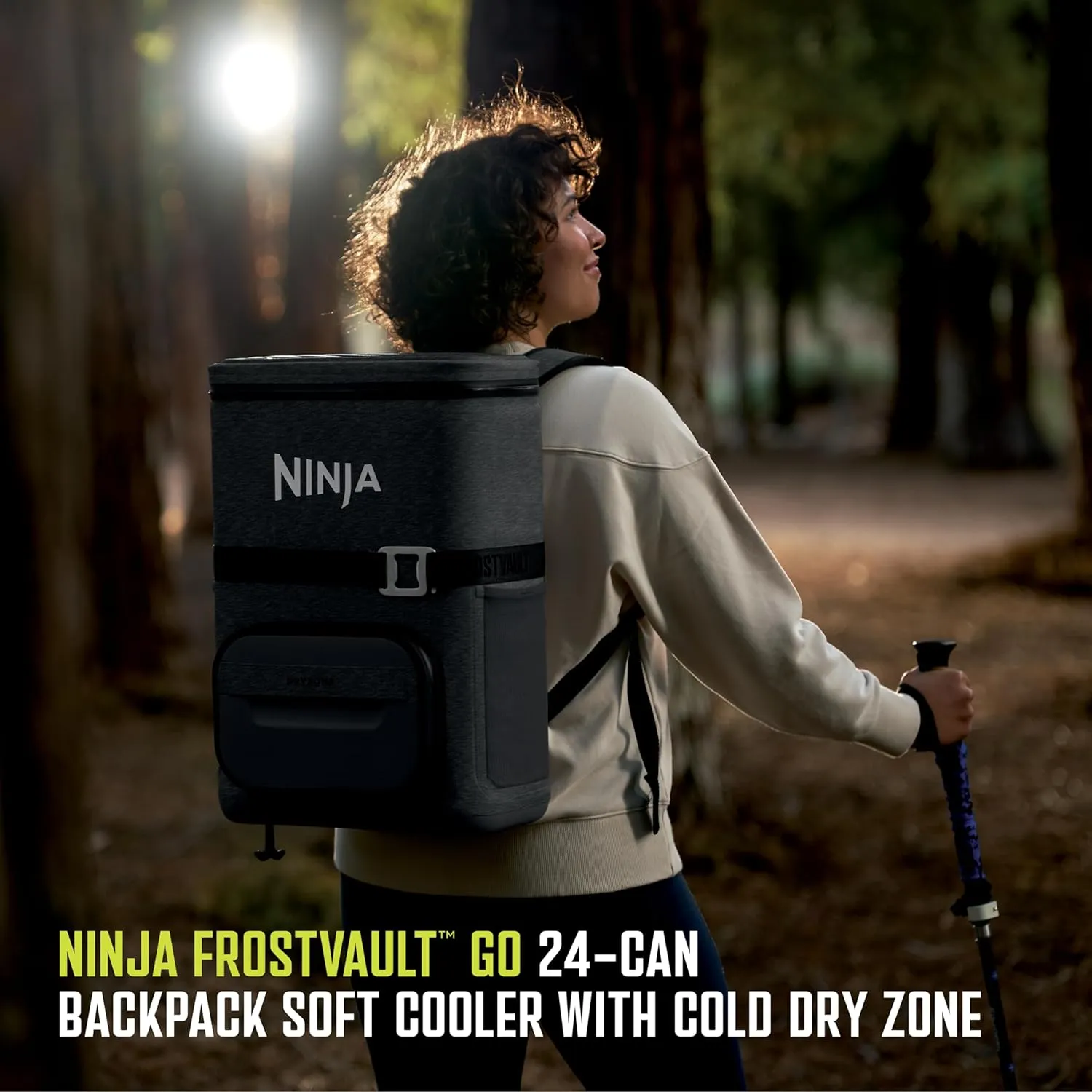 Ninja FrostVault Go 24-Can Backpack Soft Cooler with Cold Dry-Zone Storage
