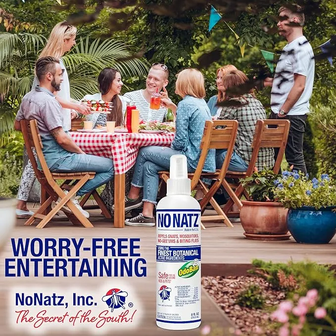 No Natz Botanical Bug Repellant, Effective for Gnat, Mosquito, and Biting Flies, Hand-Crafted and DEET-Free, Non-Greasy Formula, 4 Ounce Spray Bottle, 2-Pack