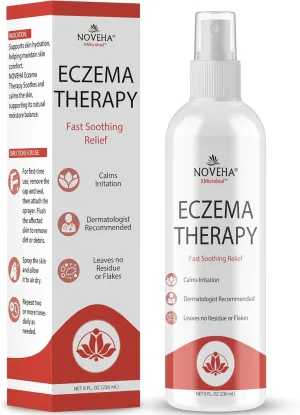 NOVEHA Eczema Relief Spray | Soothing Skin Care for Kids & Adults | Fast Relief | Gentle, Natural Hydration for Dry, Sensitive Skin | 8 OZ