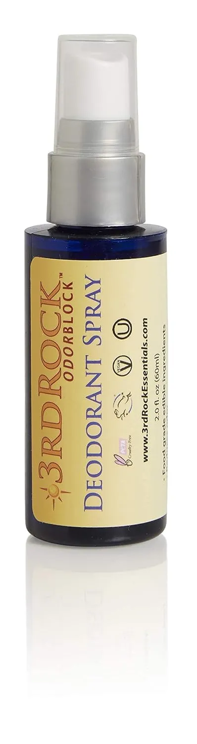 OdorBlock® Aluminum Free All Natural and Organic Unscented Body Deodorant Invisible Spray for Men, Women and Kids, Pack of 3