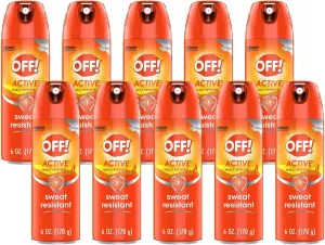OFF! Active Insect Spray Sweat Resistant 6 Ounce (Pack of 10)