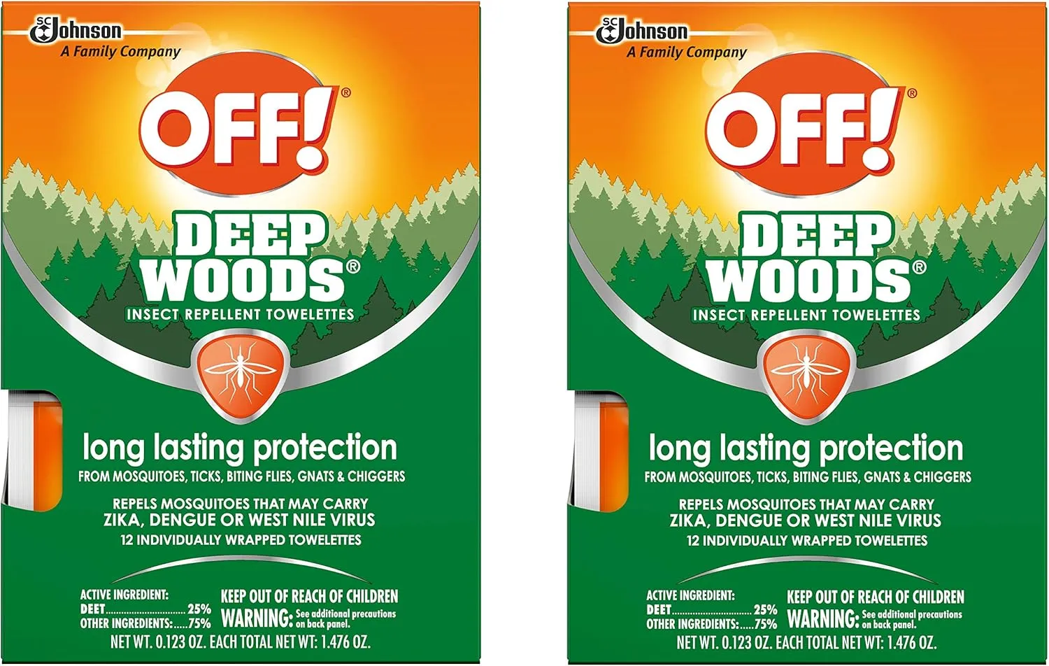OFF! Deep Woods Towelettes, 12 CT (Pack - 2)