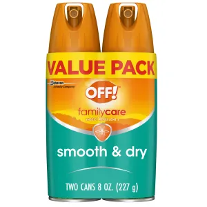 OFF! FamilyCare Insect Repellent I, Smooth & Dry, 4 oz, 2 ct