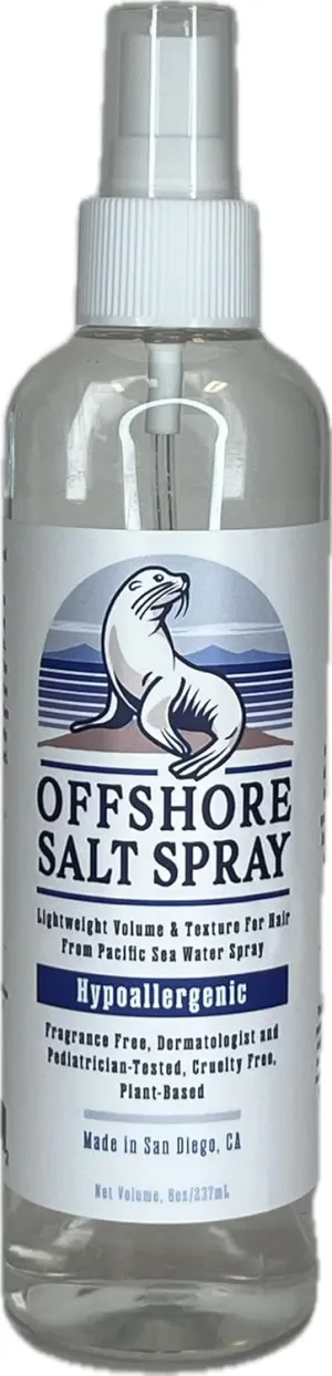 Offshore Salt Spray : Fragrance-Free Sea Salt Hair Mist for Sensitive Scalp, Lightweight Algae-Based Styling Spray, Hypoallergenic and Dermatologist-Tested, 8oz *NEW FOR SUMMER OF 2025*