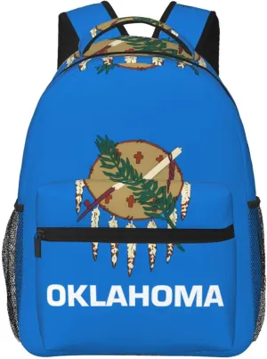 Oklahoma State Flag Backpack, suitable for light travel, daily multi-purpose bag, suitable for commuting, cycling, work