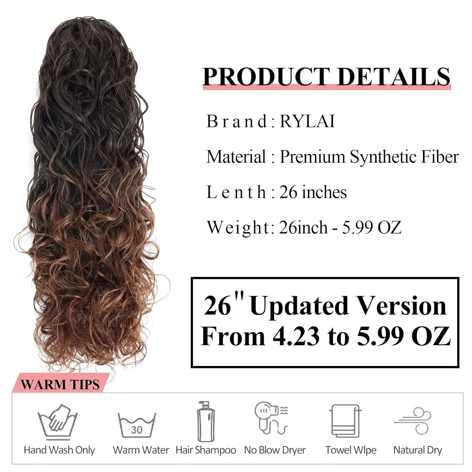 Ombre 1B/30 Hair Extensions Ponytail - for black women Long Wavy Drawstring Ponytail Extainson Clip in Ponytail Extensions Blonde real natural hair fake ponytails