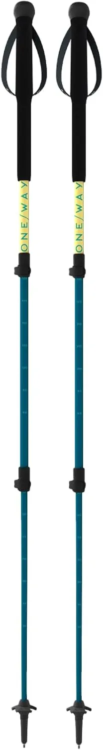 ONE WAY MT AL 1 Lite Outdoor Durable Versatile Telescopic Lightweight Adjustable Length 90-125 Cm Aluminum Trekking Poles with Carbide Tip & Replaceable Basket - Pair