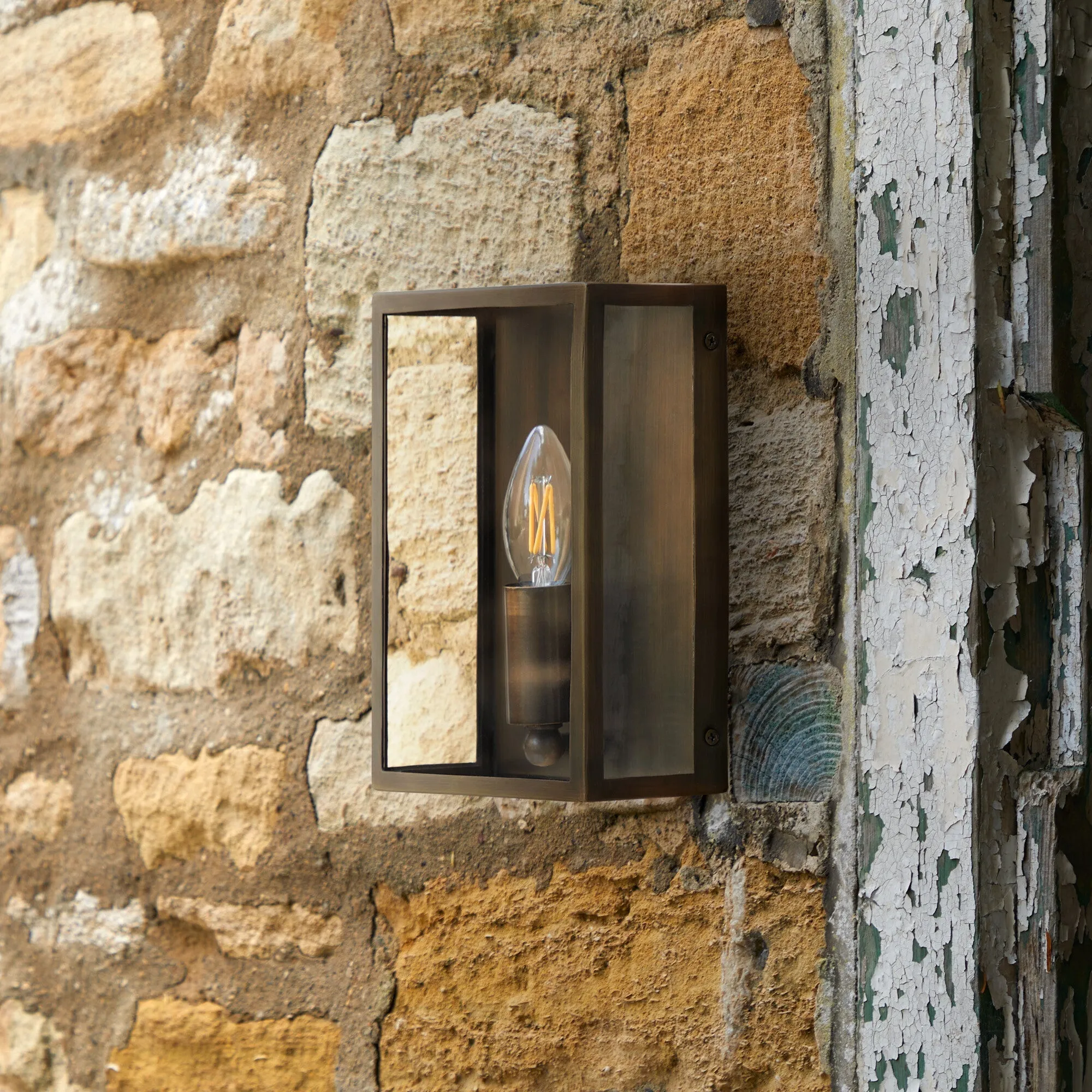 Orford IP44 exterior wall light in bronze