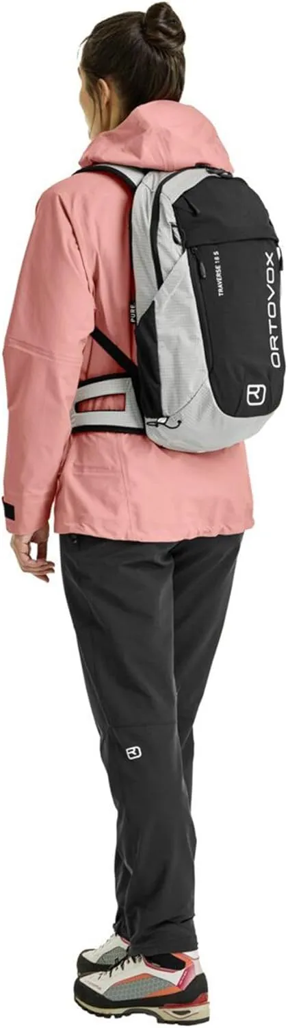 Ortovox Traverse Pure 18L S Alpine Climbing Backpack with Shorter Back Lengths for Men & Women - Grey Marble - 18 Liter