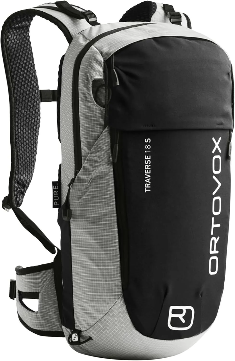 Ortovox Traverse Pure 18L S Alpine Climbing Backpack with Shorter Back Lengths for Men & Women - Grey Marble - 18 Liter